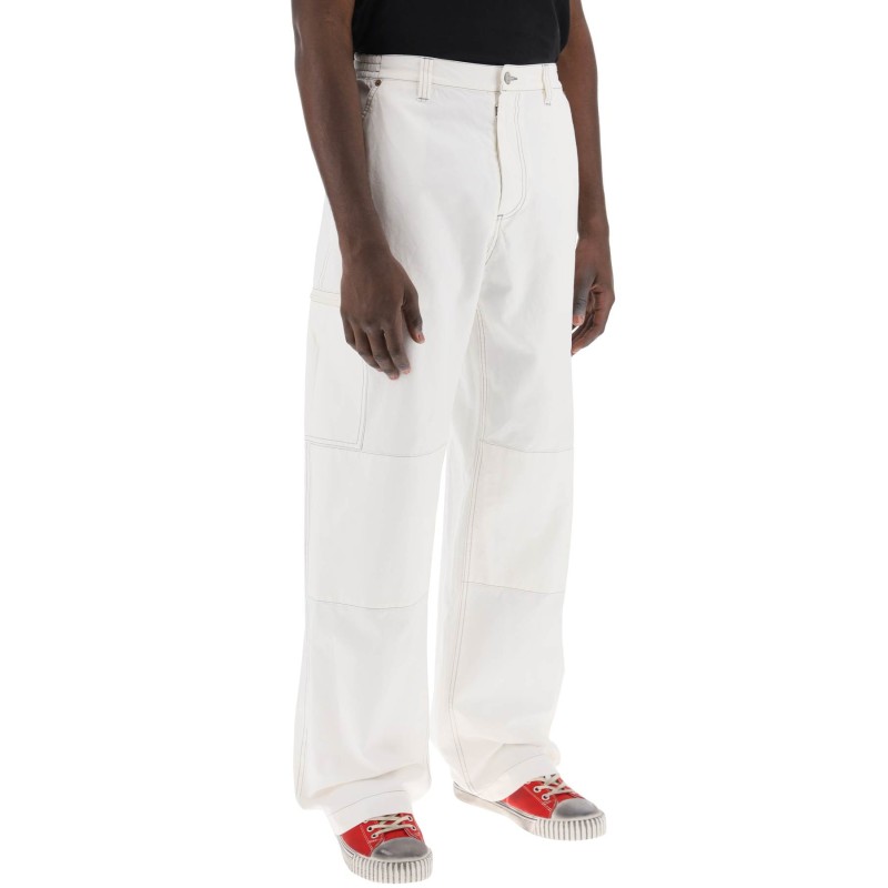 wide cotton canvas trousers for men or women