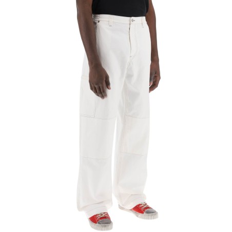 wide cotton canvas trousers for men or women