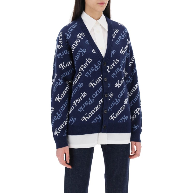 cardigan with logo pattern