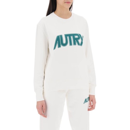 sweatshirt with maxi logo print