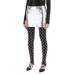 moonogram mini skirt in laminated leather