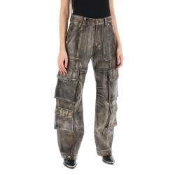 irin cargo pants in vintage-effect nappa leather