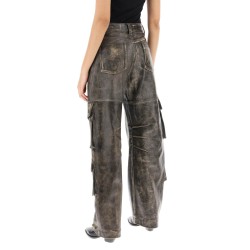 irin cargo pants in vintage-effect nappa leather