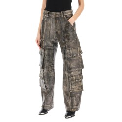 irin cargo pants in vintage-effect nappa leather