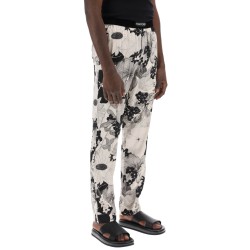 pajama pants in floral silk