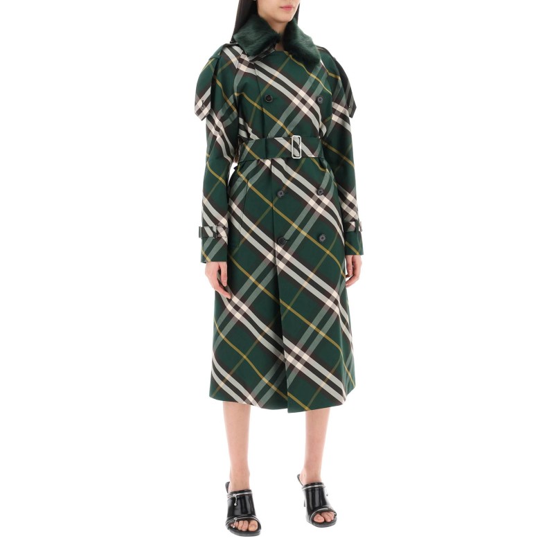 kensington trench coat with check pattern