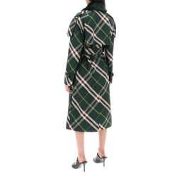 kensington trench coat with check pattern