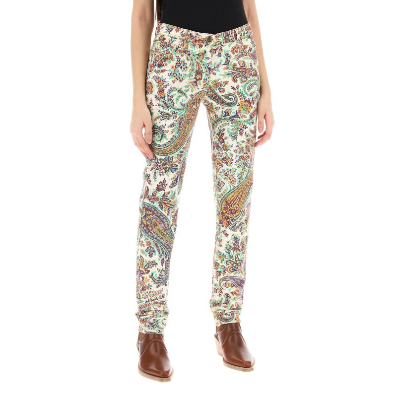 paisley patterned jeans