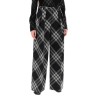 double pleated checkered palazzo pants