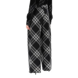 double pleated checkered palazzo pants