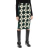 "knitted diamond pattern midi skirt