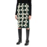 "knitted diamond pattern midi skirt