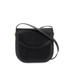 padded leather coin shoulder bag with adjustable strap