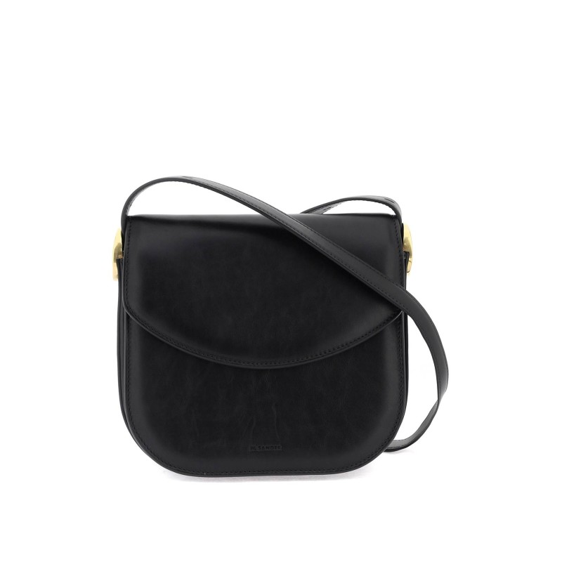 padded leather coin shoulder bag with adjustable strap