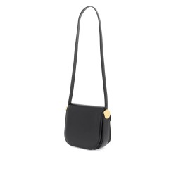 padded leather coin shoulder bag with adjustable strap