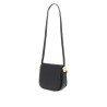 padded leather coin shoulder bag with adjustable strap