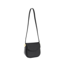 padded leather coin shoulder bag with adjustable strap