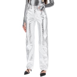 moonogram pants in laminated leather