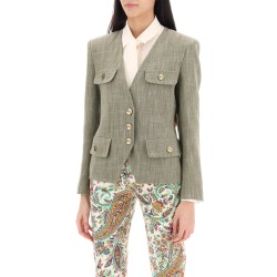 fitted jacket with padded shoulders