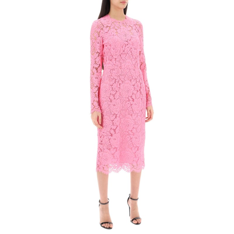 midi dress in floral cordonnet lace