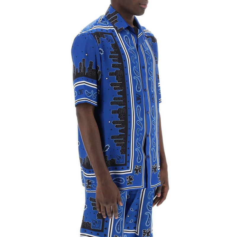 skyline paisley bowling shirt with pattern