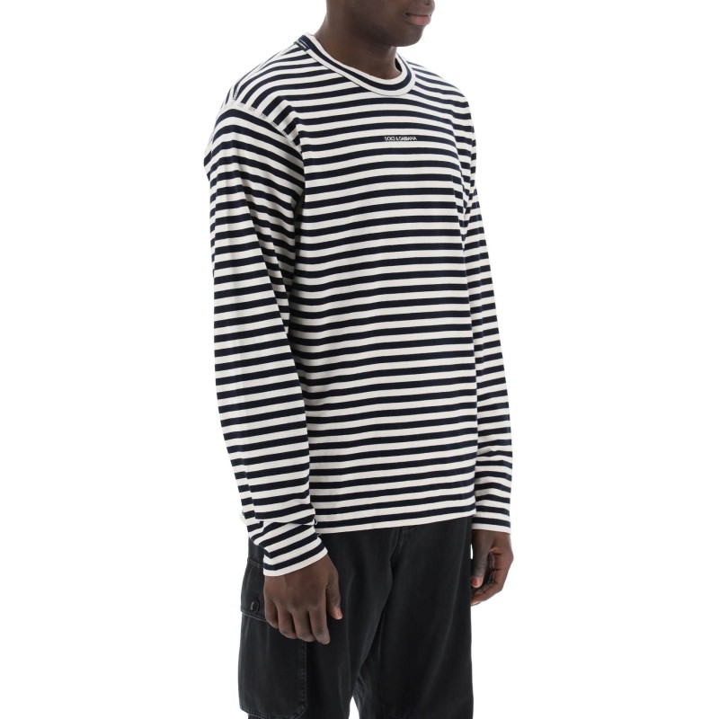 long-sleeved striped t-shirt