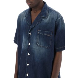 denim chambray bowling shirt