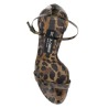 leopard print glossy leather sandals