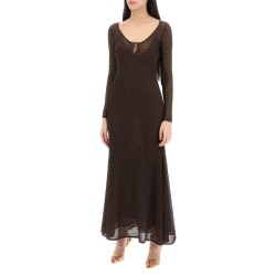 long knitted lurex perforated dress