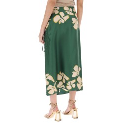 's silk floral wrap skirt