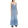 denim maxi dress for women