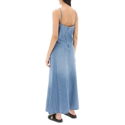 denim maxi dress for women