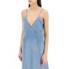 denim maxi dress for women