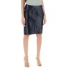 crocodile effect leather skirt