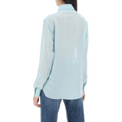 silk shirt with plastron