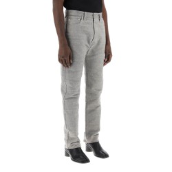 five-pocket trousers in mélange effect canvas