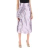 'metallic satin midi wrap skirt with