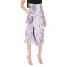 'metallic satin midi wrap skirt with