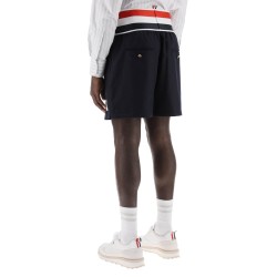 elastic waistband bermuda shorts in