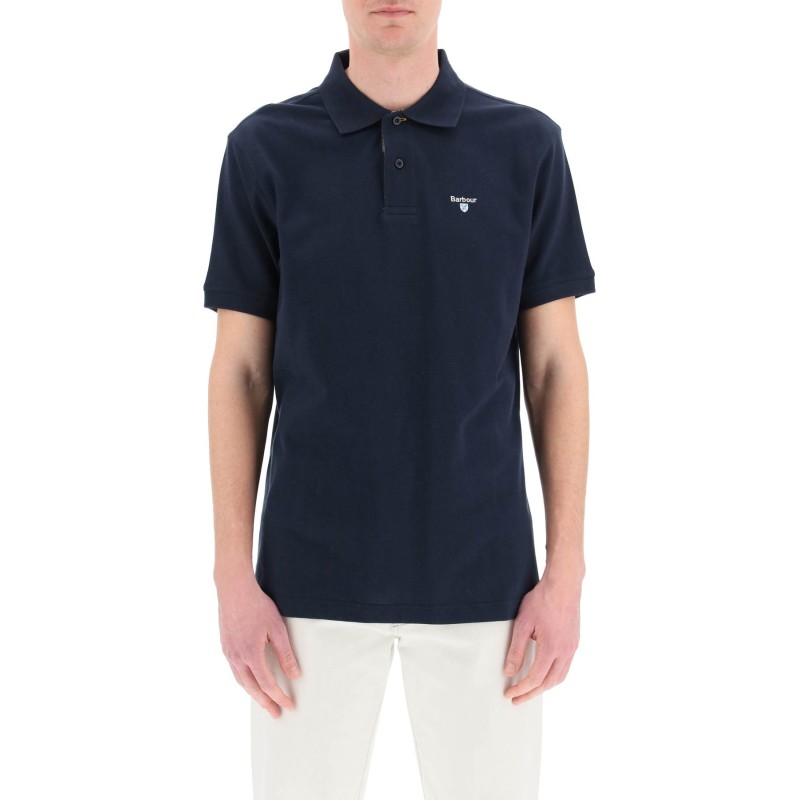 tartan-trim polo shirt