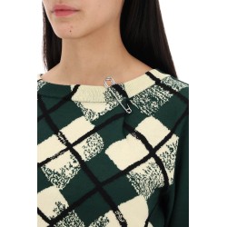 "cropped diamond pattern pullover