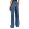 high-waisted cargo style jeans in