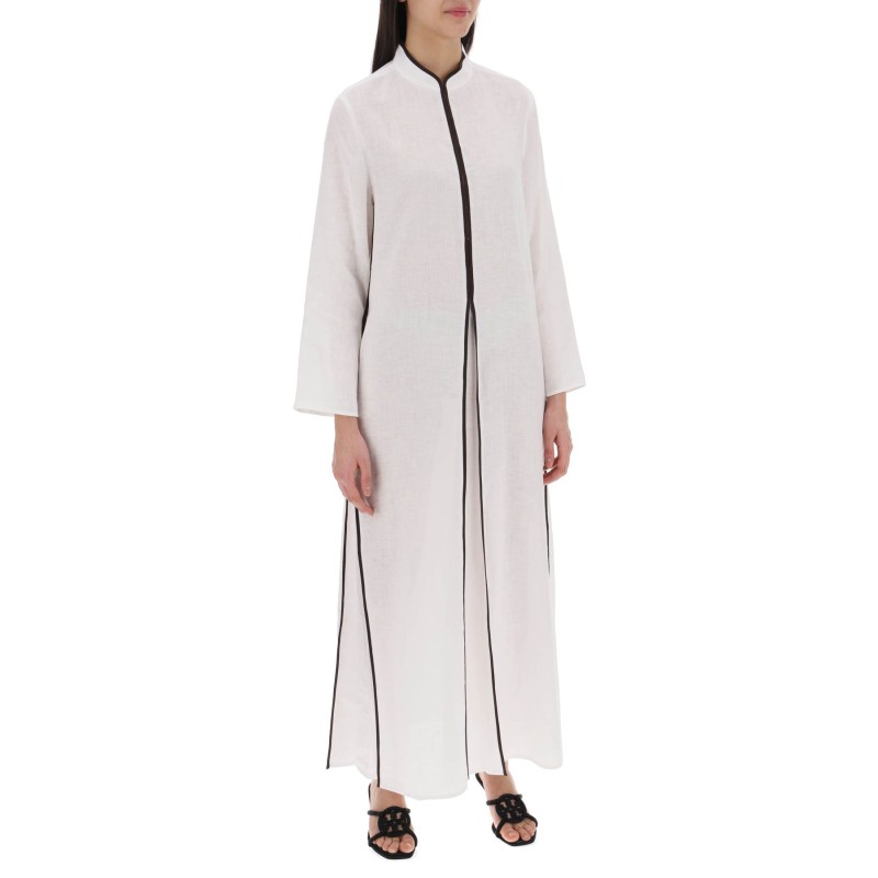 long linen caftan dress