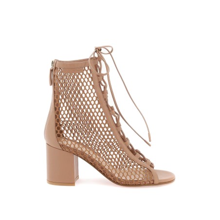 open-toe mesh ankle boots with