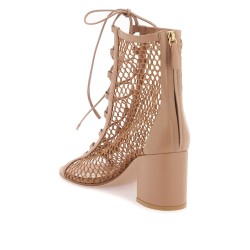 open-toe mesh ankle boots with