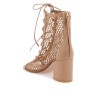 open-toe mesh ankle boots with