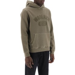 vintage-look hoodie with logo print and