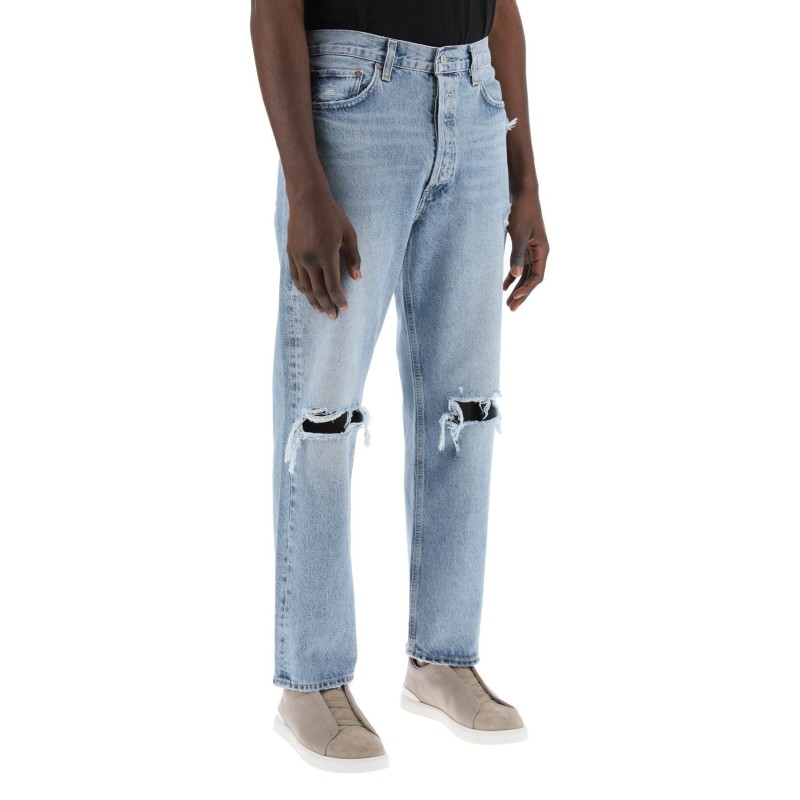 90's destroyed jeans with distressed details