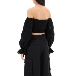 off-shoulder top with sangallo