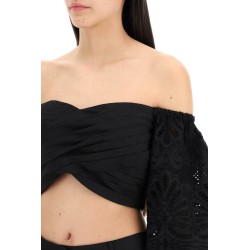 off-shoulder top with sangallo